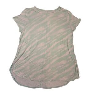 LIVI Plus Size 22/24 Tie Dye Tunic Tee Shirt Mint Green White Rayon Spandex